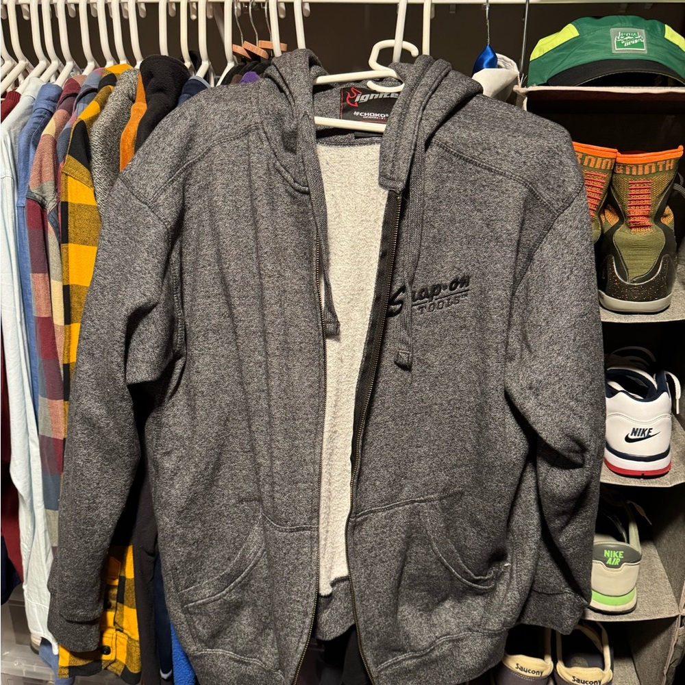 Snap-on Gray Hoodie for Men
